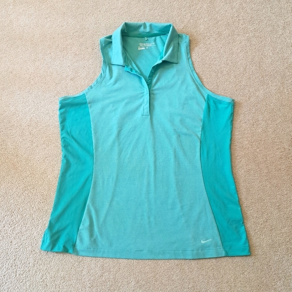 Nike Golf Tour Performance Sleeveless Shirt Women's Size XL Teal Green Dri-Fit - Picture 1 of 10